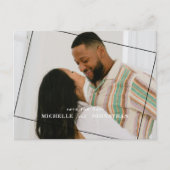 Moderne Bruiloft Bewaar de Datum Foto QR Code Briefkaart (Voorkant)