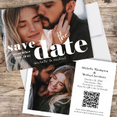 Moderne Bruiloft Bewaar de Datum Foto QR Code Save The Date