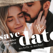 Moderne Bruiloft Bewaar de Datum Foto QR Code Save The Date