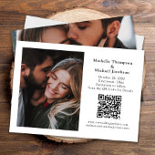 Moderne Bruiloft Bewaar de Datum Foto QR Code Save The Date
