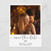 Moderne bruiloft Bewaar de datum Foto Stijlvol Aankondigingskaart (Voorkant)