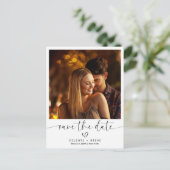 Moderne bruiloft Bewaar de datum Foto Stijlvol Aankondigingskaart (Staand voorkant)