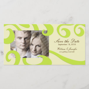Moderne bruiloft Bewaar de datum PhotoCard Cream / Save The Date