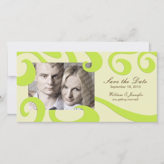 Moderne bruiloft Bewaar de datum PhotoCard Cream / Save The Date (Voorkant)
