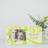 Moderne bruiloft Bewaar de datum PhotoCard Cream / Save The Date (Staand voorkant)