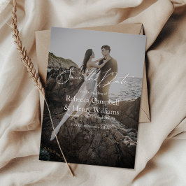 Moderne bruiloft Bewaar de datum uitnodiging met f