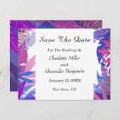 Moderne bruiloft Blauwe Bloemen Waterverf Save The Date (Voorkant / Achterkant)