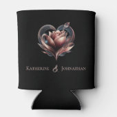 Moderne bruiloft Blush Pink Rose met een hart Blikjeskoeler (Achterkant)