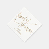 Moderne Bruiloft Bruidsfeest Goud Schrift & Wit Servet (Hoek)