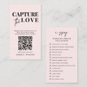 Moderne bruiloft Capture de liefde Qr Code Informatiekaartje (Voorkant / Achterkant)