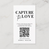 Moderne bruiloft Capture de liefde Qr Code Informatiekaartje (Voorkant)