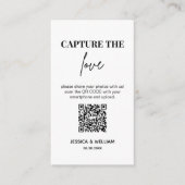 Moderne bruiloft Capture de liefde Qr Code Informatiekaartje (Voorkant)