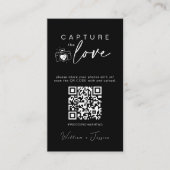 Moderne bruiloft Capture de liefde Qr Code Informatiekaartje (Voorkant)