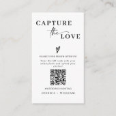 Moderne bruiloft Capture de liefde Qr Code Informatiekaartje (Voorkant)