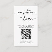 Moderne bruiloft Capture de liefde Qr Code Informatiekaartje (Voorkant)