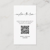 Moderne bruiloft Capture de liefde Qr Code Informatiekaartje (Voorkant)