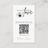 Moderne bruiloft Capture de liefde Qr Code Informatiekaartje (Voorkant)