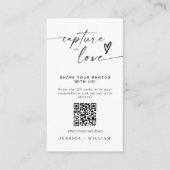 Moderne bruiloft Capture de liefde Qr Code Informatiekaartje (Voorkant)