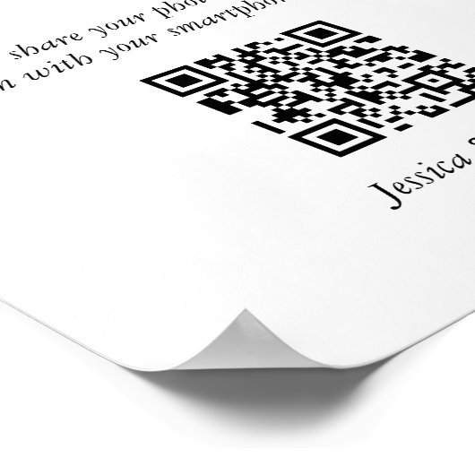 Moderne bruiloft Capture The Love QR Code Sign Poster (Hoek)