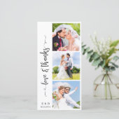 Moderne bruiloft Chic Gepersonaliseerde Monogram 3 Bedankkaart (Staand voorkant)