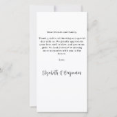 Moderne bruiloft Chic Gepersonaliseerde Monogram 3 Bedankkaart (Achterkant)