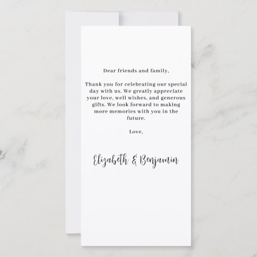 Moderne bruiloft Chic Gepersonaliseerde Monogram 3 Bedankkaart (Achterkant)