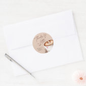 Moderne Bruiloft Coffee Bruidscadeau Bedankt A Lat Ronde Sticker (Envelop)
