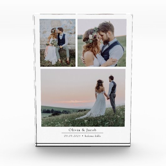 Moderne bruiloft collage fotoblok (Voorkant)