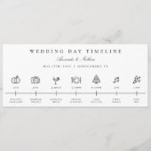 Moderne bruiloft dag tijdlijn pictogram reisroute programmakaart (Voorkant)