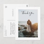Moderne bruiloft Dank je Briefkaart voor fotokaart (Voorkant / Achterkant)