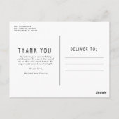 Moderne bruiloft Dank je drie foto Briefkaart (Achterkant)