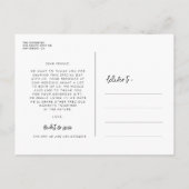 moderne bruiloft Dank je foto Briefkaart (Achterkant)