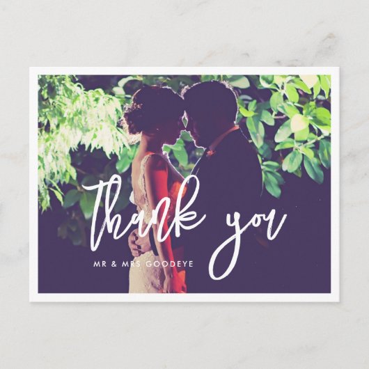 moderne bruiloft Dank je foto Briefkaart (Voorkant)