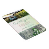 Moderne bruiloft Dank je groene roze foto Magneet (Rechterzijde)