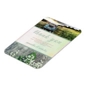 Moderne bruiloft Dank je groene roze foto Magneet (Linkerzijde)