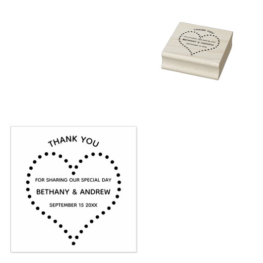 Moderne bruiloft Dank je hart bruiloft Rubberstempel (Gestempeld)