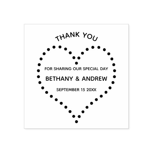 Moderne bruiloft Dank je hart bruiloft Rubberstempel (Afrduk)