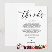 Moderne bruiloft Dank je kaart v1 (Voorkant / Achterkant)