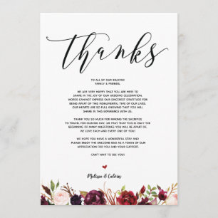 Moderne bruiloft Dank je kaart v1