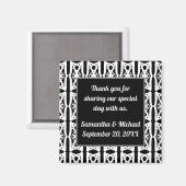 Moderne bruiloft Dank je zwarte waardering Magneet (Voorkant / Achterkant)