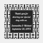 Moderne bruiloft Dank je zwarte waardering Magneet (Voorkant)