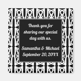 Moderne bruiloft Dank je zwarte waardering Magneet