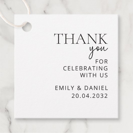 Moderne bruiloft Dank u Bedankjes Labels (Voorkant)