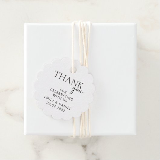 Moderne bruiloft Dank u Bedankjes Labels (In situ)