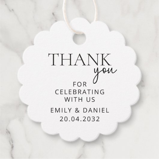 Moderne bruiloft Dank u Bedankjes Labels (Voorkant)