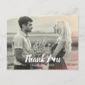 Moderne bruiloft Dank u Briefkaart | hartscript (Voorkant)