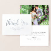 Moderne bruiloft Dank u de Zilver van het Manuscri Folie Kaarten (Display)