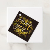 Moderne bruiloft dank u gouden glitter bewerkbaar bedankjes labels (In situ)