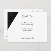MODERNE BRUILOFT DANK U KAART (Voorkant / Achterkant)
