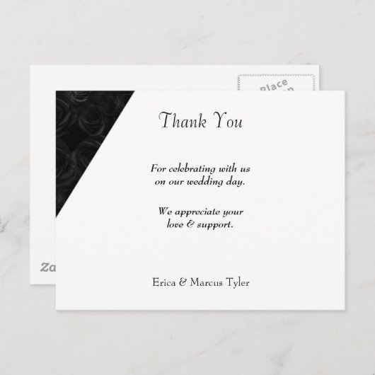MODERNE BRUILOFT DANK U KAART (Voorkant / Achterkant)